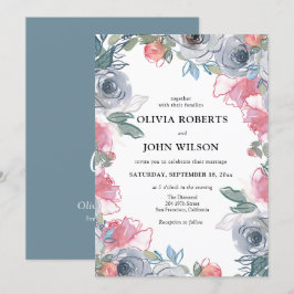 Einfache Elegante Hochzeit von Wildblumen Einladung