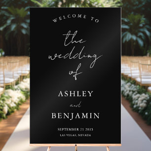 Einfache Elegante Hochzeit Willkommen Acrylschild