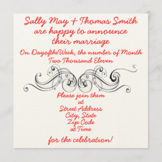 Einfache elegante Hochzeits-Einladung Einladung