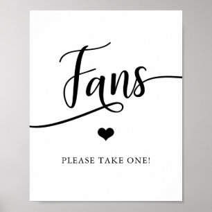Einfache elegante Hochzeitsdusche FANS-Schild Poster