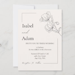 Einfache elegante Hochzeitseinladung asimetrisch Einladung