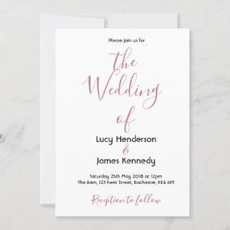 Einfache elegante Hochzeitseinladung Einladung