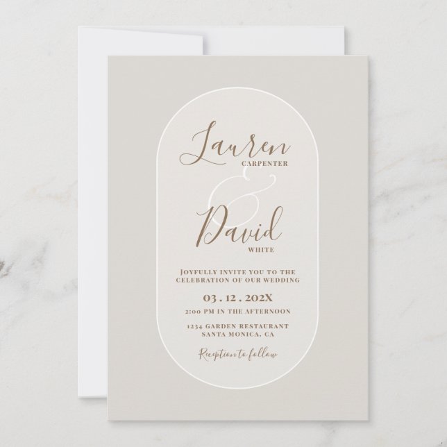 Einfache elegante Hochzeitseinladung Einladung (Vorderseite)