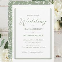 Einfache elegante Hochzeitseinladung mit Blumenmus