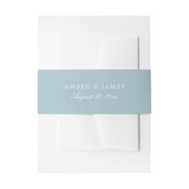 Einfache elegante Hochzeitseinladung | Smoky blau Einladungsbanderole