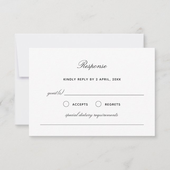 Einfache Elegante Hochzeitskarte UAWG RSVP Karte (Vorderseite)