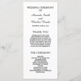 Einfache elegante Hochzeitsprogramme Programm