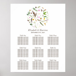 Einfache, elegante Hochzeitsstätte der botanischen Poster