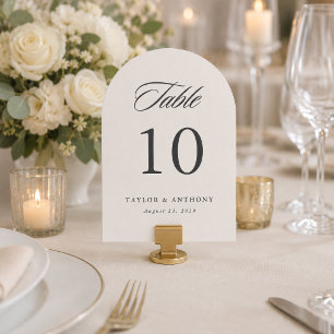 Einfache elegante Hochzeitstisch-Nummernkarte Einladung