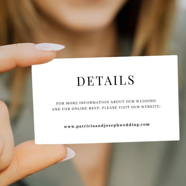 Einfache elegante Hochzeitswebsite Begleitkarte (Von Creator hochgeladen)