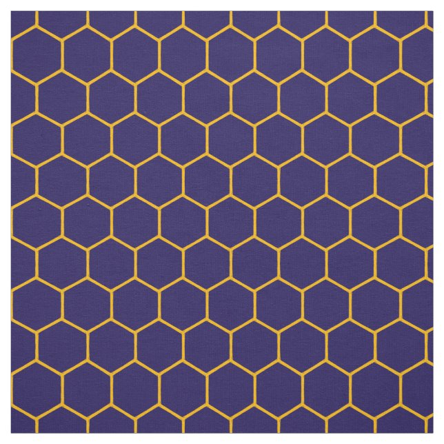 Einfache elegante Honeycomb Muster Abstrakt Navy Stoff (Muster)