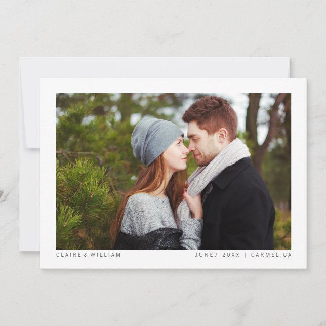 Einfache, elegante, horizontale Foto-Save the Date Save The Date (Vorderseite)