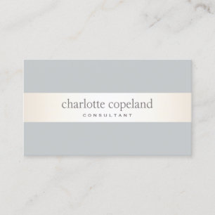 Einfache Elegante Ivory Stripe Grau Beruflich Visitenkarte