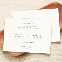 Einfache Elegante Ivory White Neutral Tone Hochzei Save The Date