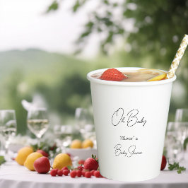 Einfache elegante Kalligrafie Begrüßungsdusche Pappbecher