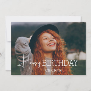 Einfache Elegante Kalligrafie Geburtstag Stilvolle Karte