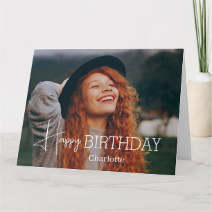 Einfache Elegante Kalligrafie Geburtstag Stilvolle Karte
