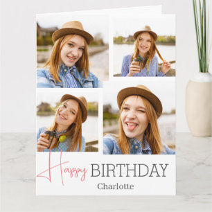 Einfache Elegante Kalligrafie Geburtstag Stilvolle Karte