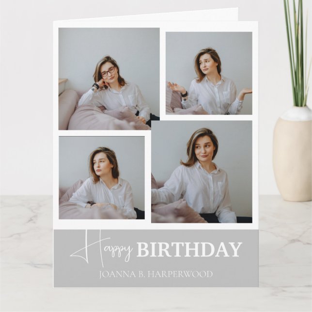 Einfache Elegante Kalligrafie Geburtstag Stilvolle Karte (Vorderseite)