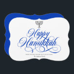 Einfache elegante Kalligrafie glücklich hanukkah Feiertagskarte<br><div class="desc">Einfache elegante Kalligraphie glücklich hanukkah Holiday Card</div>