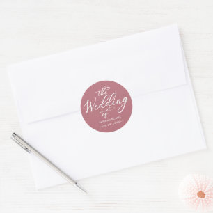 Einfache elegante Kalligrafie - Hochzeit von Runder Aufkleber