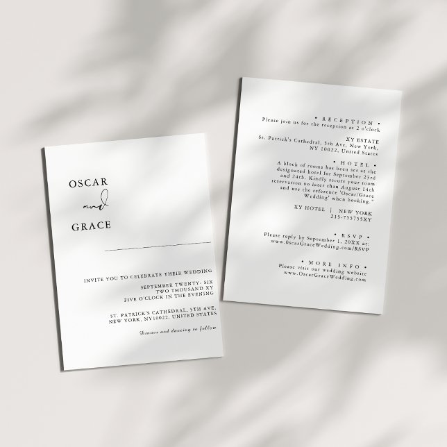 Einfache elegante Kalligrafie in einer Hochzeit Einladung (Von Creator hochgeladen)