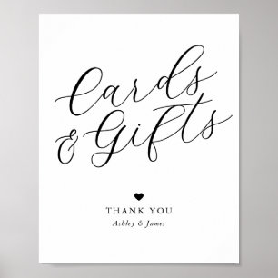 Einfache elegante Kalligrafie-Karten und Geschenke Poster