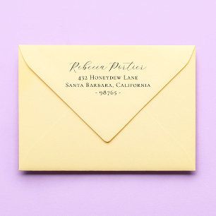 Einfache Elegante Kalligrafie Moderne Rücksendeadr Gummistempel