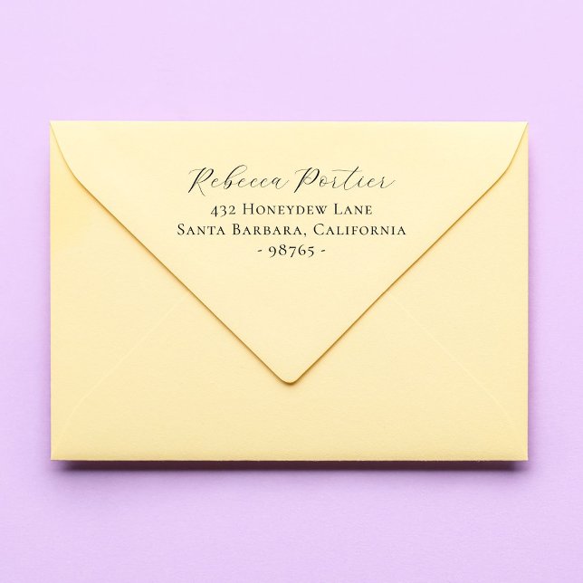 Einfache Elegante Kalligrafie Moderne Rücksendeadr Gummistempel (Von Creator hochgeladen)