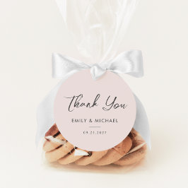 Einfache elegante Kalligrafie Pink Wedding Vielen  Geschenkanhänger