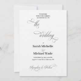 Einfache elegante Kalligrafie-Schrift Hochzeit Einladung