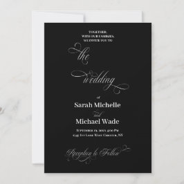Einfache elegante Kalligrafie-Schrift Hochzeit Einladung