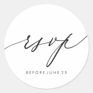 Einfache Elegante Kalligrafie Schwarz-weiße UAWG Runder Aufkleber