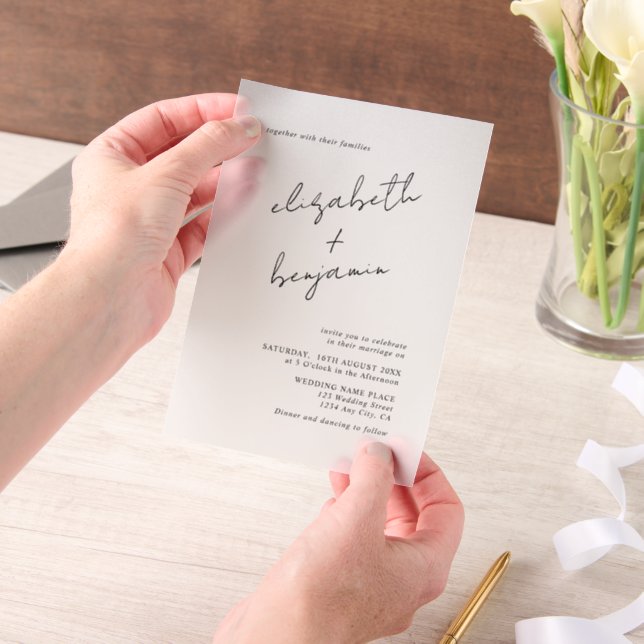 Einfache Elegante Kalligrafie-Skripte Hochzeit (Handgehalten)