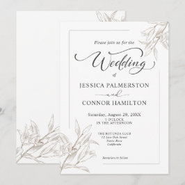 Einfache Elegante Kalligrafie-Skripte Hochzeit Einladung