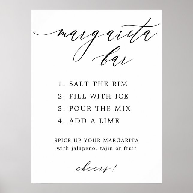 Einfache Elegante Kalligrafie Unterschrift Margari Poster (Vorne)