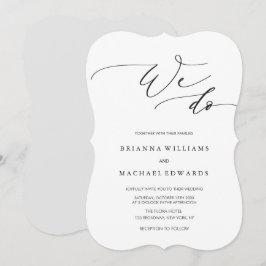 Einfache elegante Kalligraphie, die wir Hochzeit m Einladung