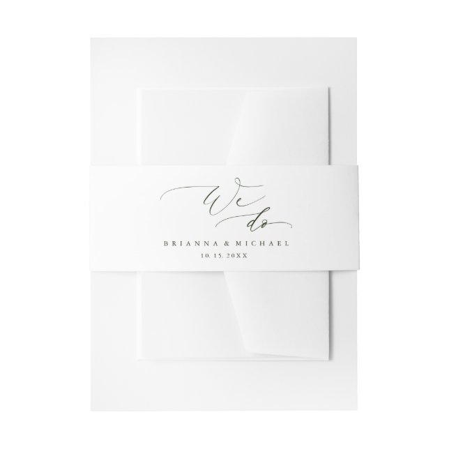 Einfache elegante Kalligraphie, die wir Hochzeit m Einladungsbanderole (Vorderseite Beispiel)