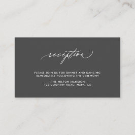 Einfache, elegante kalligraphische Hochzeitsempfeh Begleitkarte