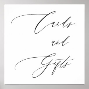 Einfache elegante kalligraphische Hochzeitskarten  Poster