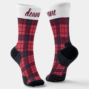 Einfache Elegante Karierte Weihnachtsfamilie Socken