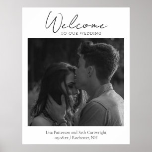Einfache elegante klassische Foto-Willkommens-Hoch Poster