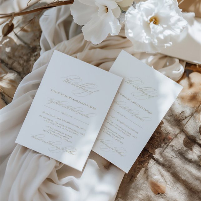 Einfache Elegante Klassische Kalligraphie Hochzeit Einladung (Simple Elegant Classic Calligraphy Wedding Invitation)