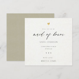 EINFACHE ELEGANTE KRAFT-TYPOGRAPHIE-Trauzeugin Einladung