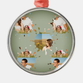 Einfache, elegante, kundenspezifische Foto-Collage Ornament Aus Metall