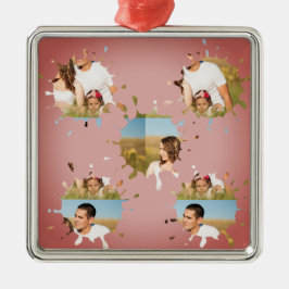 Einfache, elegante, kundenspezifische Foto-Collage Ornament Aus Metall