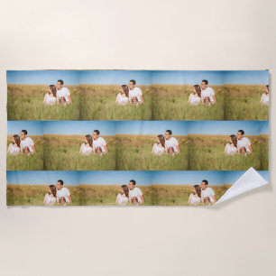 Einfache, elegante, kundenspezifische Foto-Collage Strandtuch