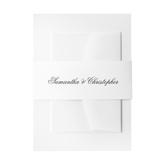 Einfache elegante Lacy-Skriptnamen Hochzeit Einladungsbanderole (Vorderseite Beispiel)