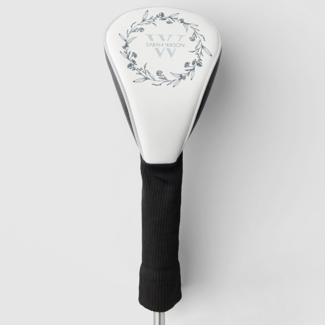 Einfache Elegante Laurel Wreath Monogram Golf Headcover (Vorderseite)