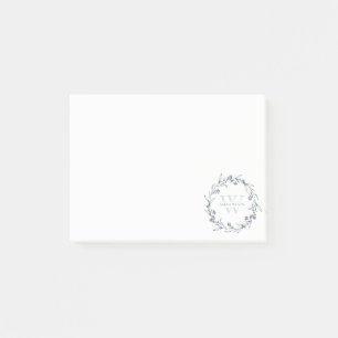 Einfache Elegante Laurel Wreath Monogram Post-it Klebezettel